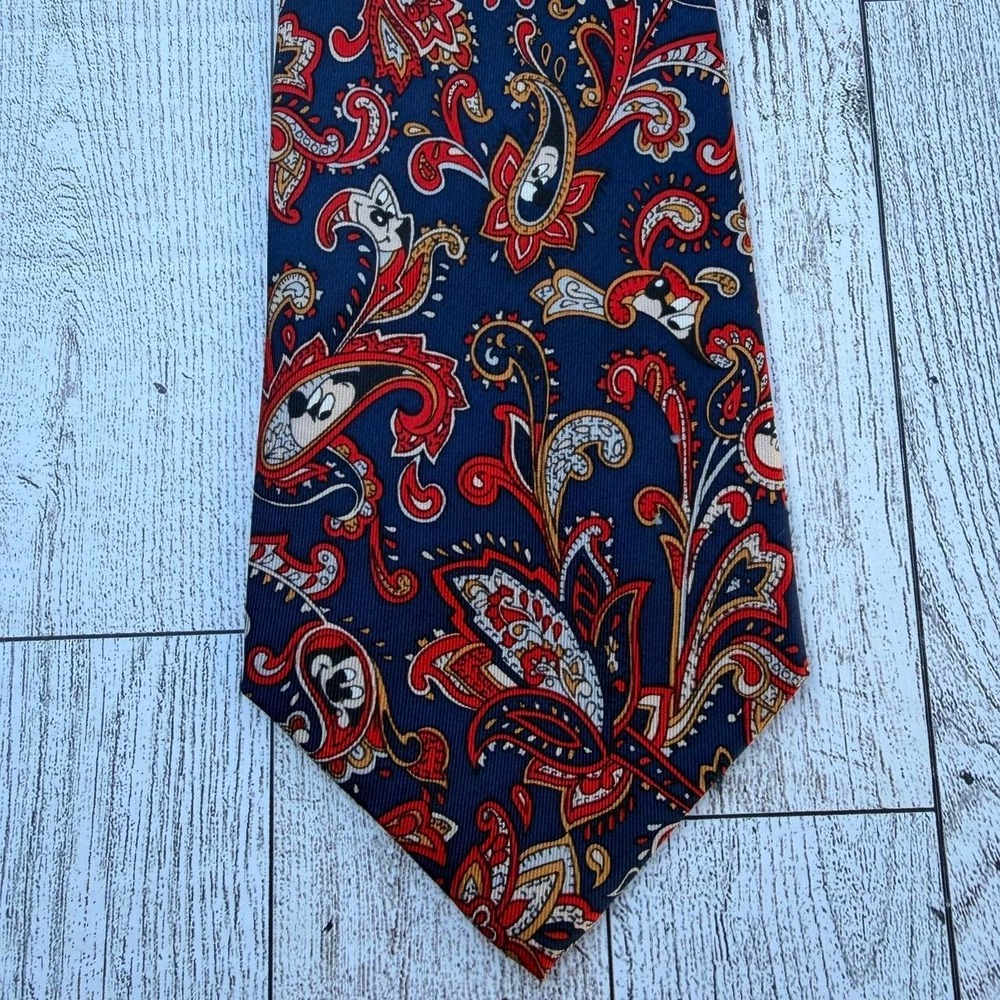 Mickey Mouse hidden red blue paisley tie